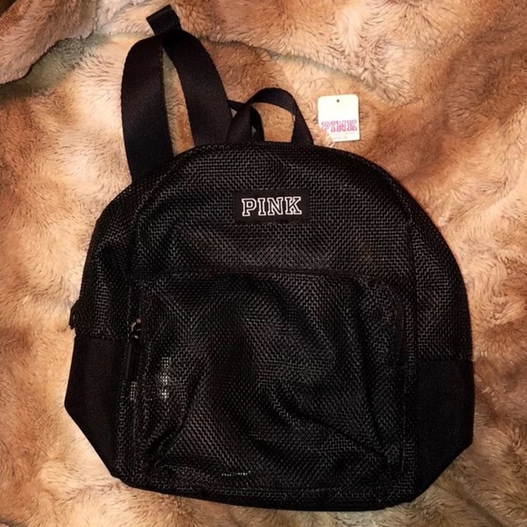 victoria's secret pink mesh backpack